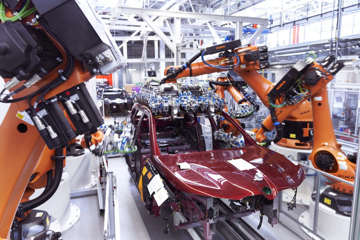 A vehicle assembly line